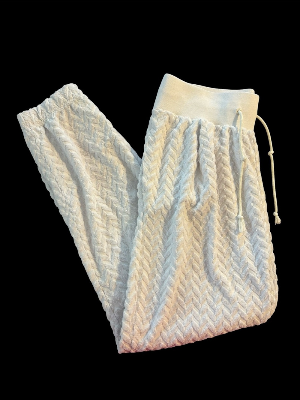 Nike Cozy White Cable Knit Joggers